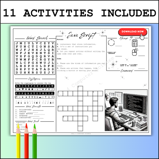 The No Prep Defining JavaScript Activity Packet