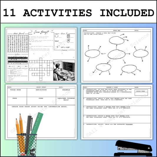 The No Prep Defining JavaScript Activity Packet